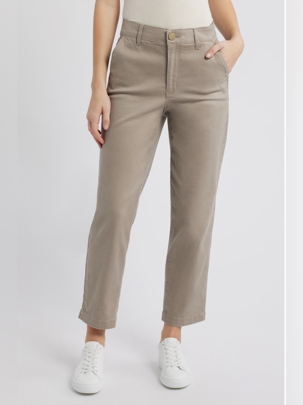 Wit & Wisdom Skyrise Slim Straight Leg Twill Pants